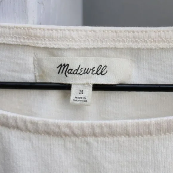 Madewell Cream Lipstick Red Vaca Graphic Setlist Boxy Tee Size Medium - Picture 2 of 7